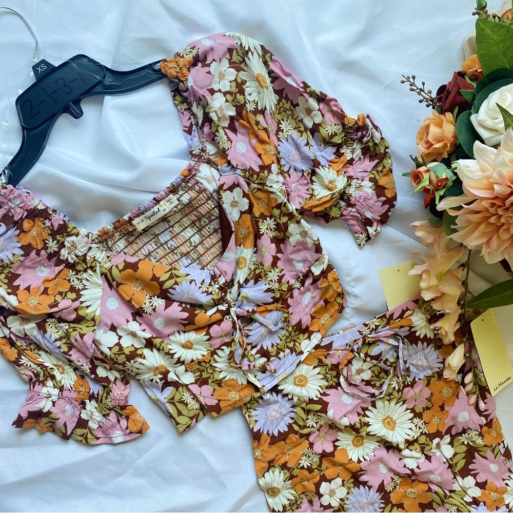 🌸2 Piece Floral Puff Sleeve Set🌸